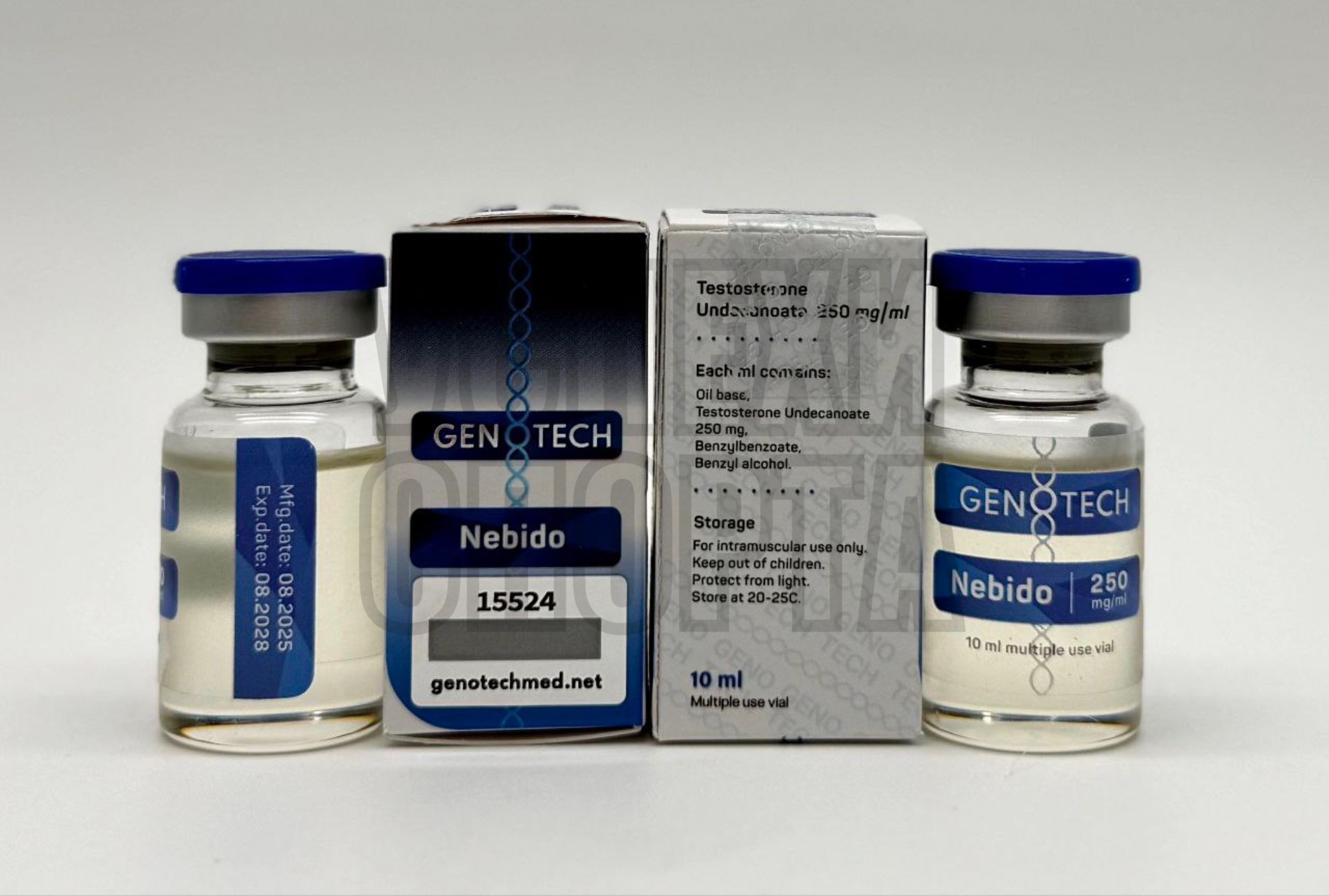 Genotech / Nebido 250mg, 10ml (Тест Ундеканоат, 250мг, виала 10мл)
